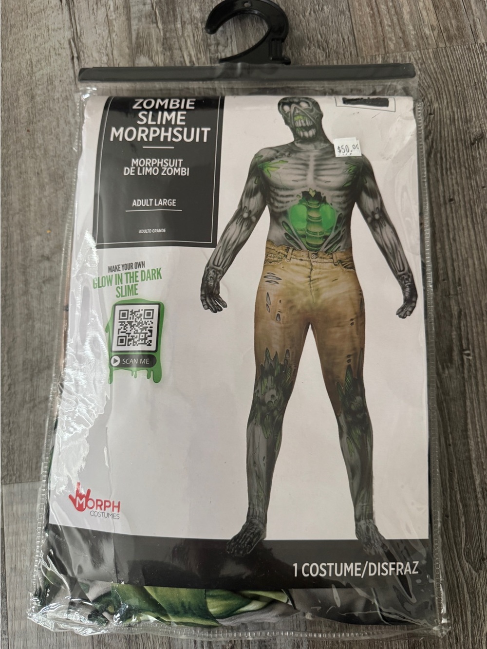 Zombie Slime Morphsuit Glow in the Dark Adult Large Costume